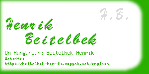 henrik beitelbek business card